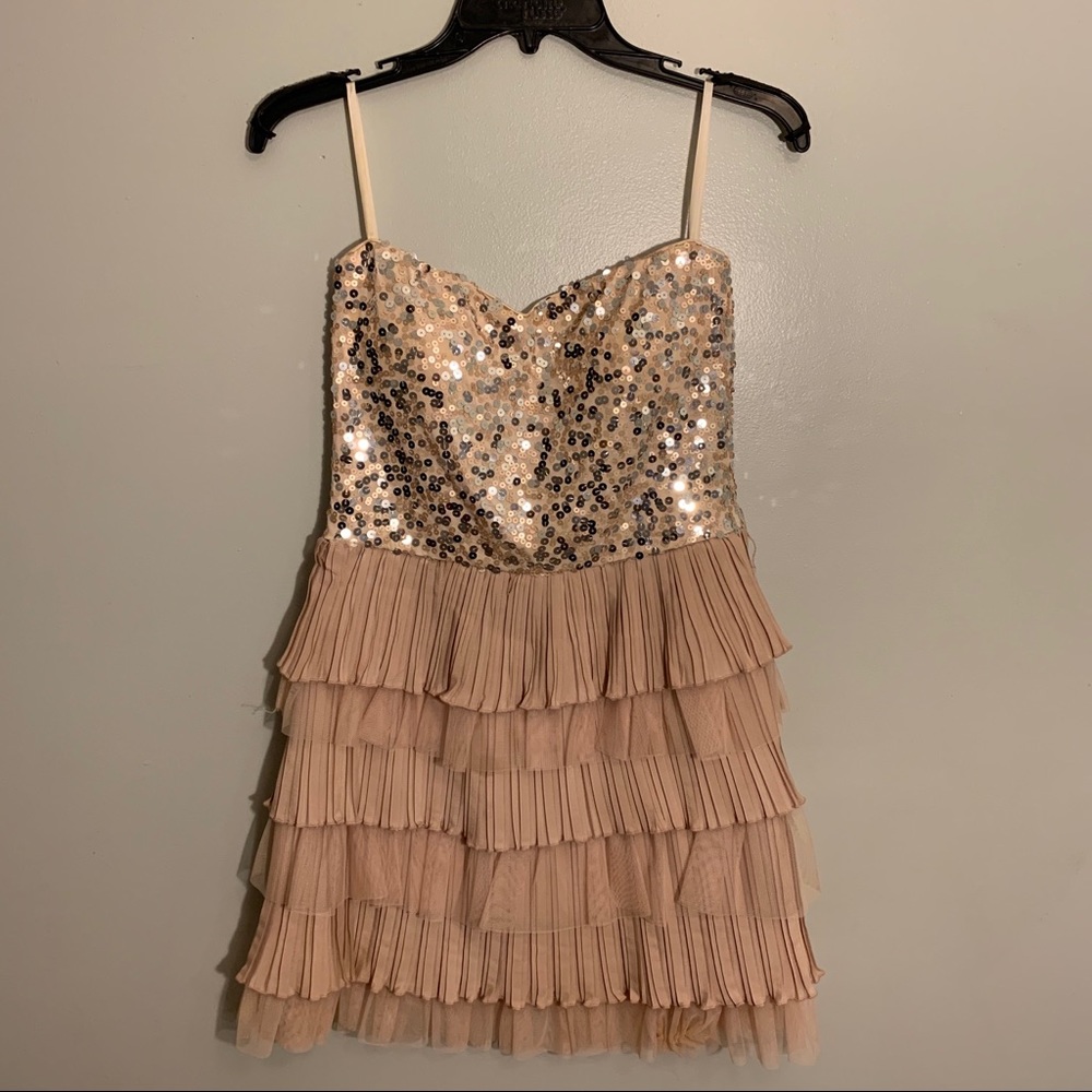 Tan Strapless Dress
